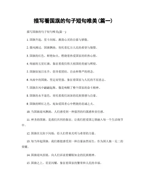 描写看国旗的句子短句唯美(精选2篇)