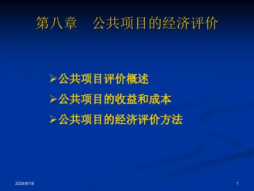 第八章公共项目的经济评价