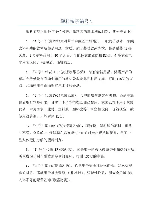 塑料瓶子编号1
