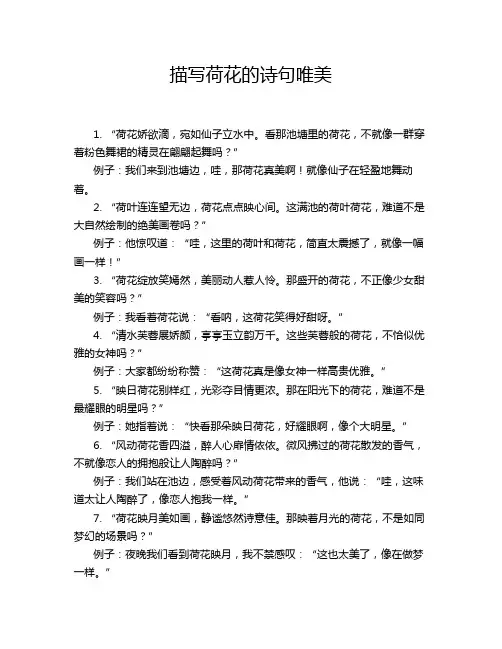 描写荷花的诗句唯美