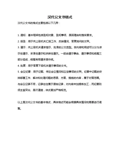 汉代公文书格式