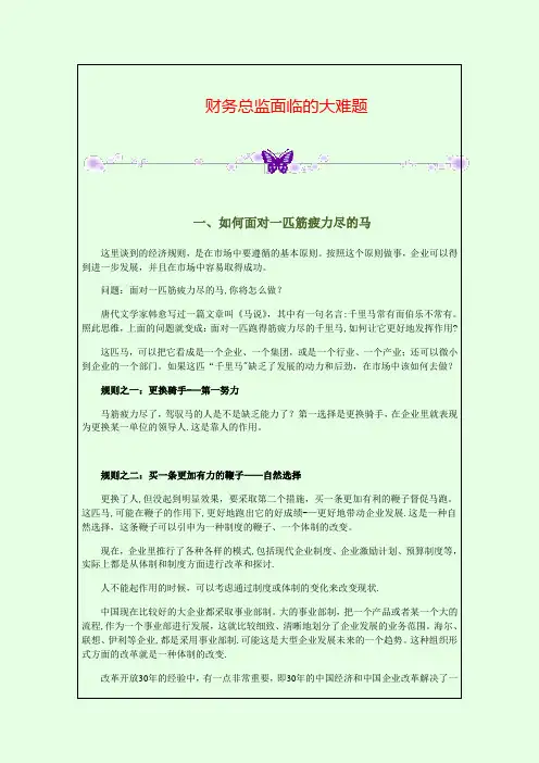 财务总监面临的大难题