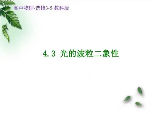 教科版高中物理选修3-5第四章第3节光的波粒二象性 (26张ppt)
