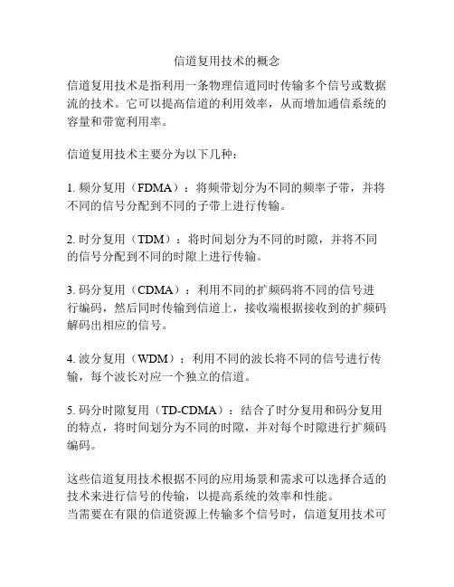 信道复用技术的概念