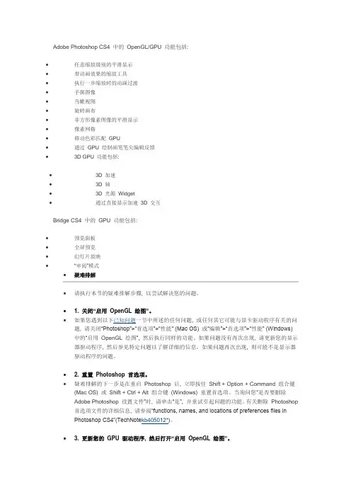 Adobe Photoshop CS4 中的 OpenGL