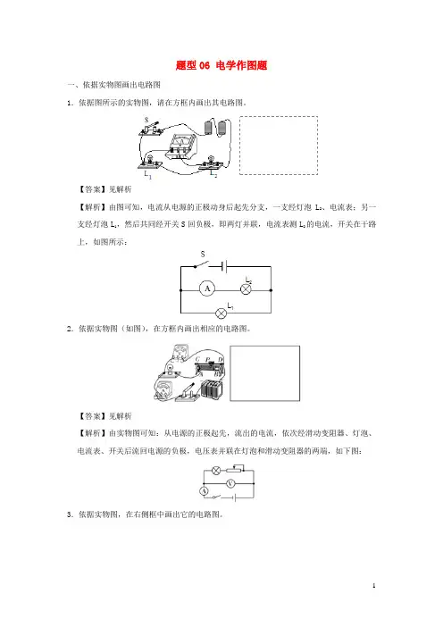 冲刺2024中考物理倒计时专攻32种题型06电学作图题