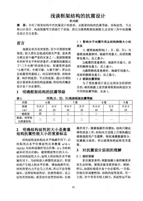 浅谈框架结构的抗震设计
