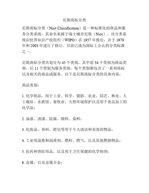 尼斯商标分类