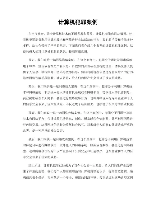 计算机犯罪案例