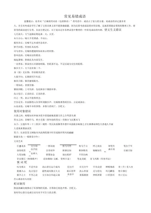 200个考试必考常见易错成语