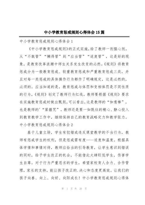 中小学教育惩戒规则心得体会15篇