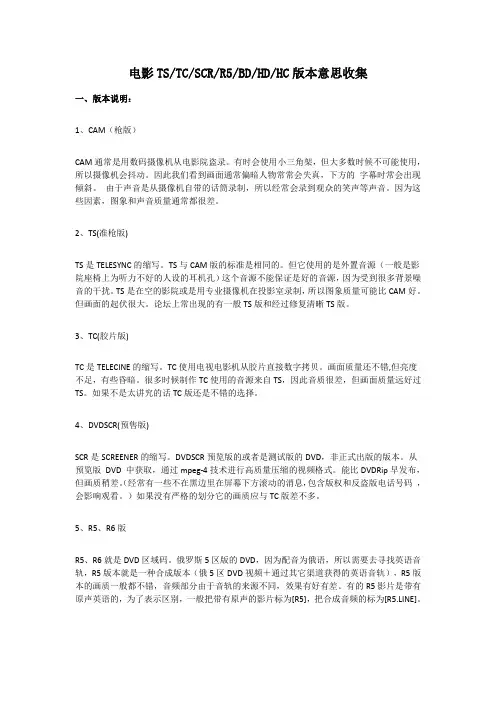 电影TSTCSCRR5BDHDHC版本意思收集
