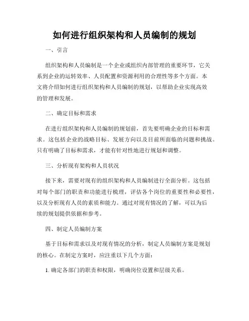 如何进行组织架构和人员编制的规划