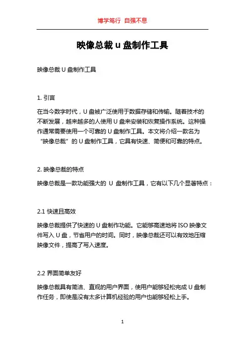映像总裁u盘制作工具