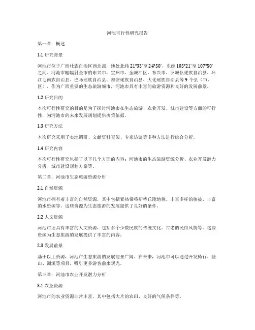 河池可行性研究报告