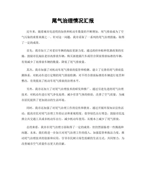 尾气治理情况汇报