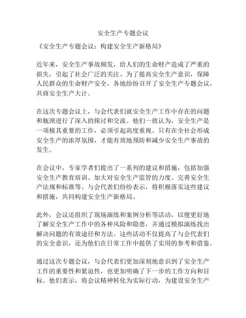 安全生产专题会议