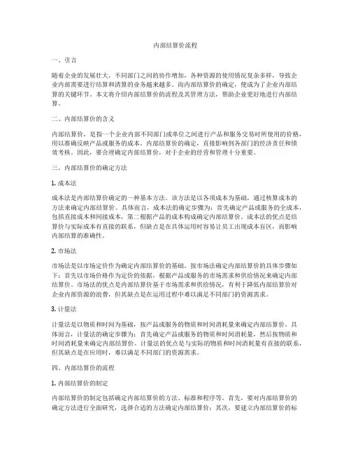 内部结算价流程