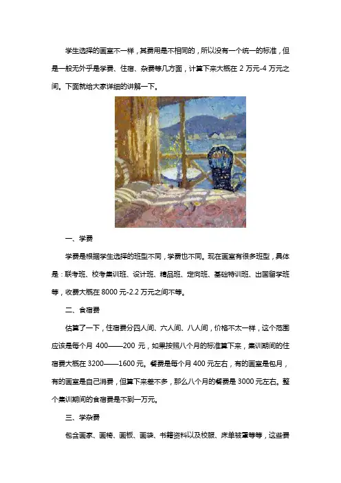 画室一般的收费情况