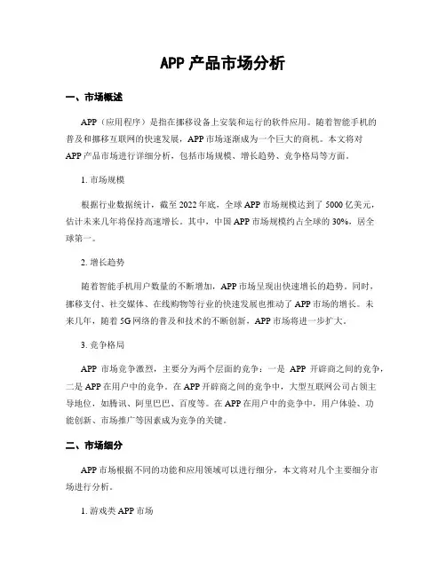 APP产品市场分析