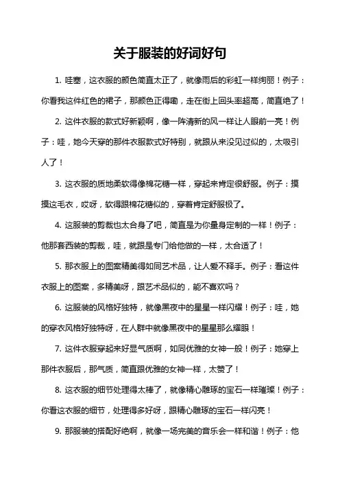 6-20-1-关于服装的好词好句