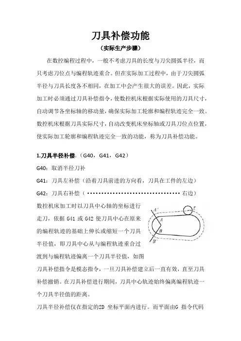 数控机床刀具补偿功能