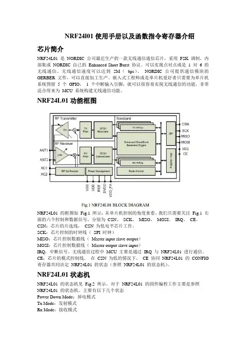 NRF24l01使用手册函数介绍