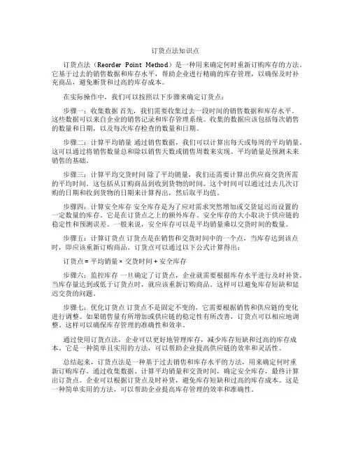 订货点法知识点