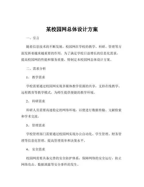 某校园网总体设计方案