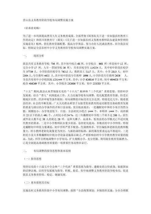 布局调整实施方案