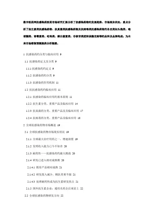 抗感染药医药市场研究报告