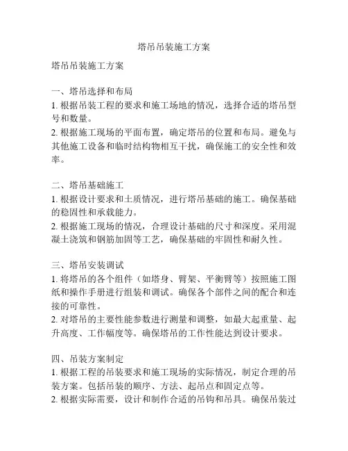 塔吊吊装施工方案