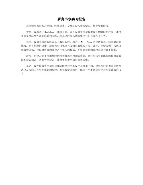 罗克韦尔实习报告