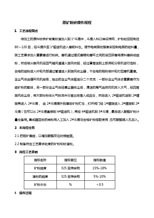 雷蒙岗位操作规程