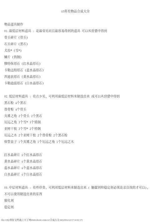 a3合成大全