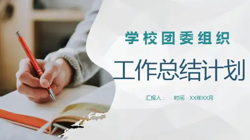 高等学校团委组织年度工作总结计划工作情况汇报PPT模板课件