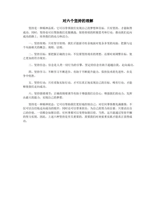 对六个坚持的理解