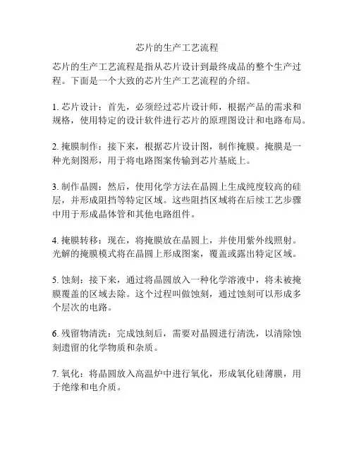 芯片的生产工艺流程