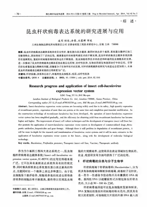 昆虫杆状病毒表达系统的研究进展与应用