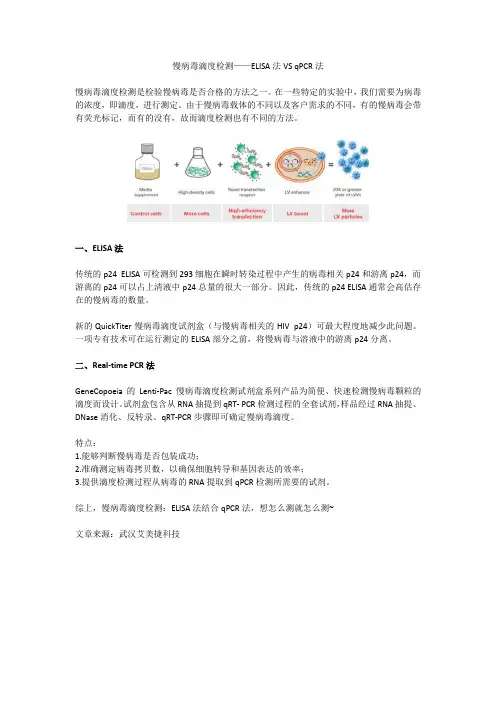 慢病毒滴度检测——ELISA法VS qPCR法