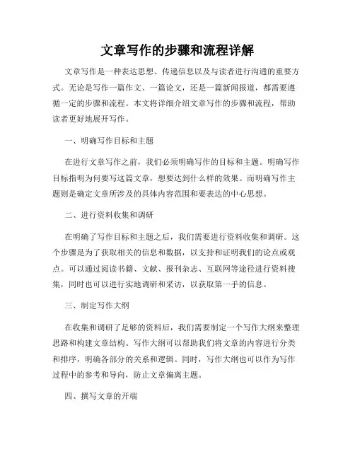 文章写作的步骤和流程详解