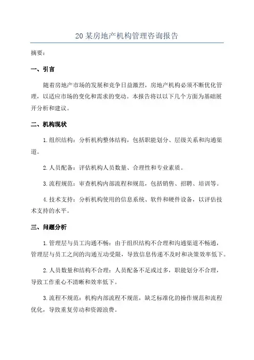 20某房地产机构管理咨询报告