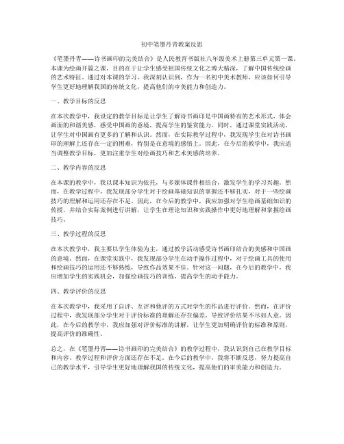 初中笔墨丹青教案反思