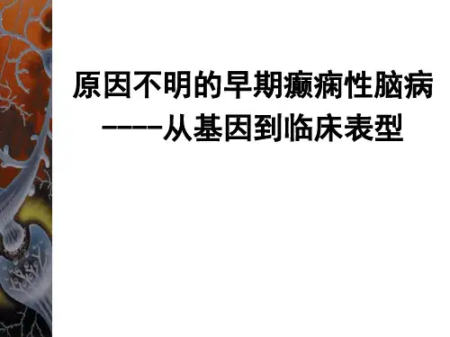 原因不明的早期癫痫性脑病—从基因到临床表型