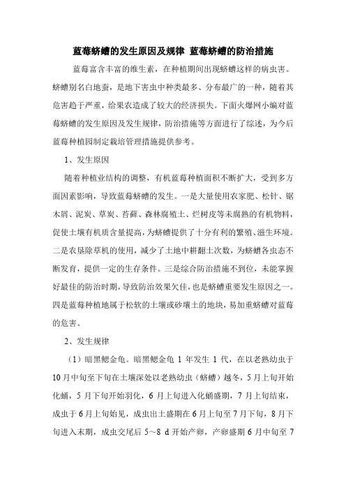 蓝莓蛴螬的发生原因及规律 蓝莓蛴螬的防治措施