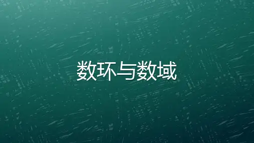 高等代数：数环与数域
