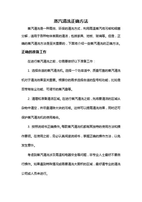 蒸汽清洗正确方法