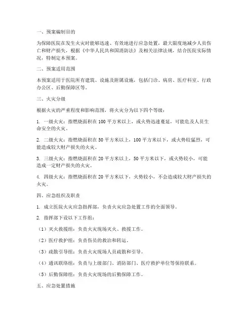 医院火灾分级应急预案