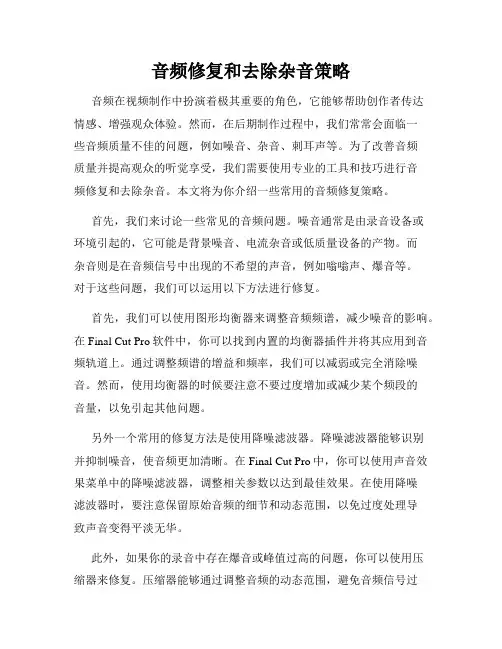 音频修复和去除杂音策略