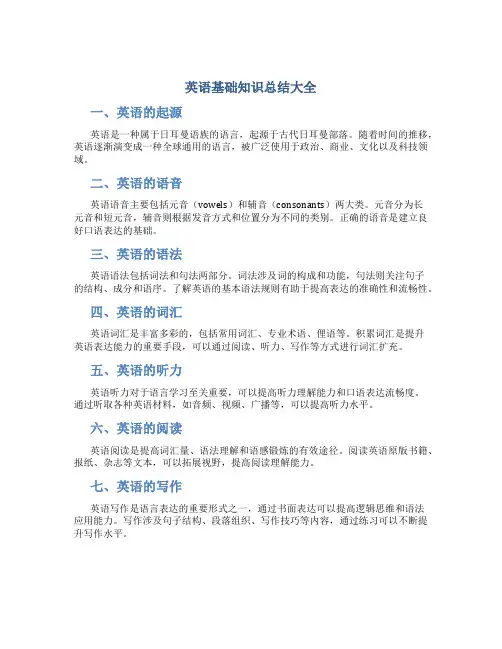 英语基础知识总结大全